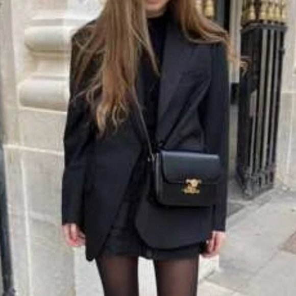 Double Breasted Lapel Neck Blazer black - Picture 7 of 16